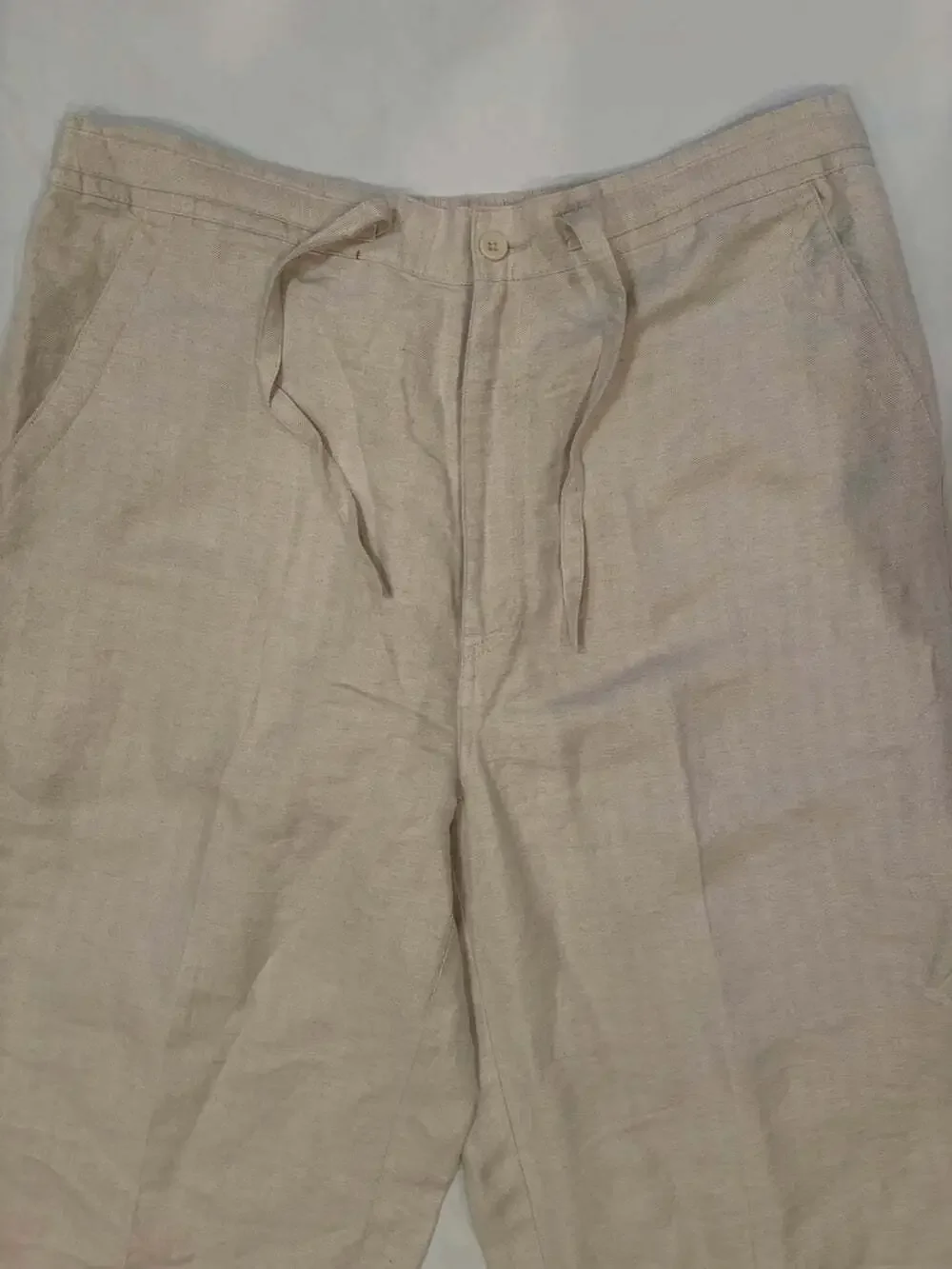 Cubavera Tan Pants Men's Large(36/38) Tan Linen Blend Loose